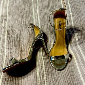 Silver heeled sandal